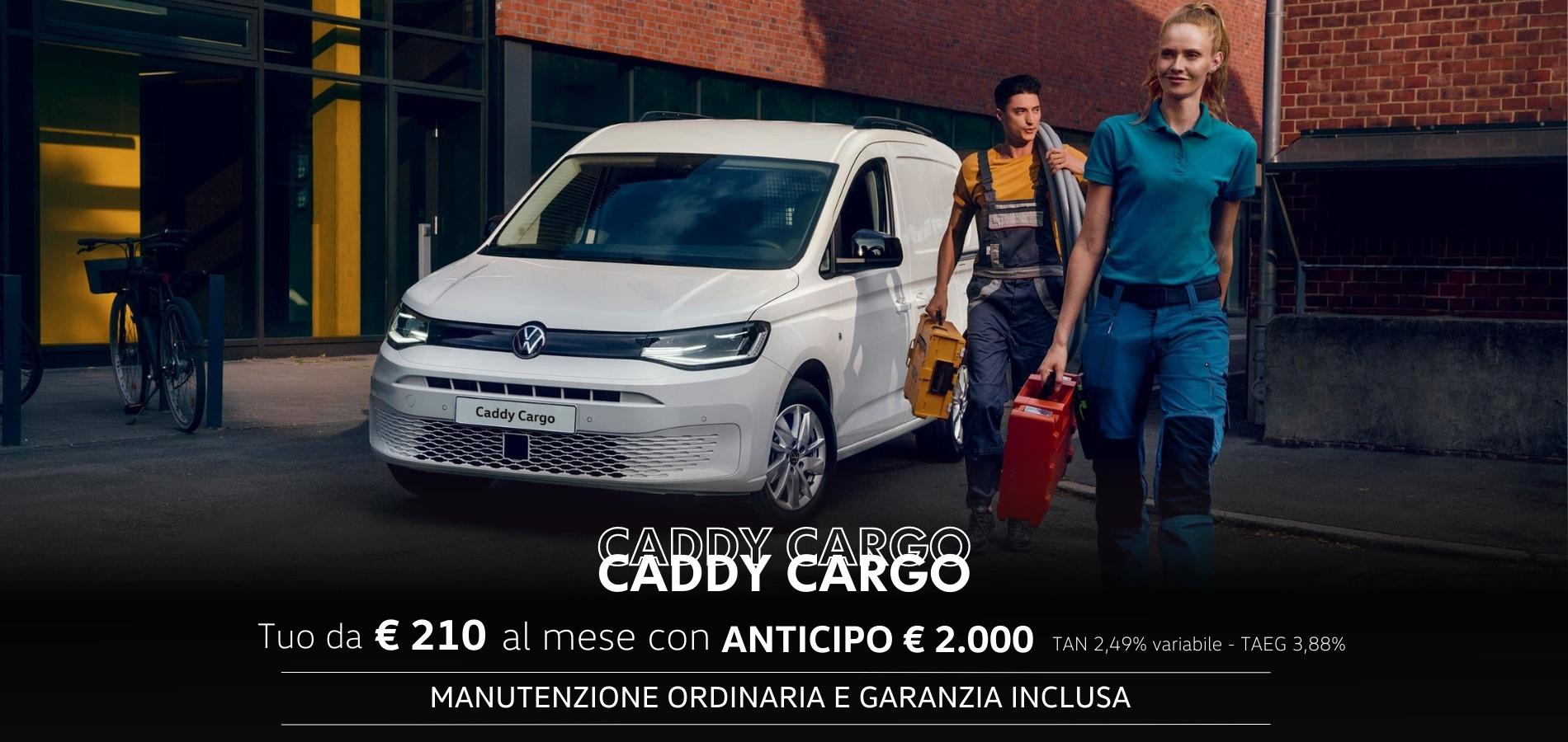 Volkswagen Caddy Cargo tuo da € 210 al mese con Leasing Finanziario